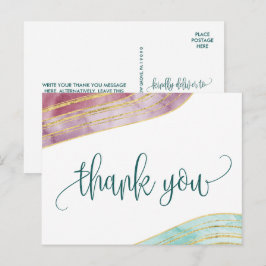 Gestreepte Gemstone | Mauve Bedankt Briefkaart