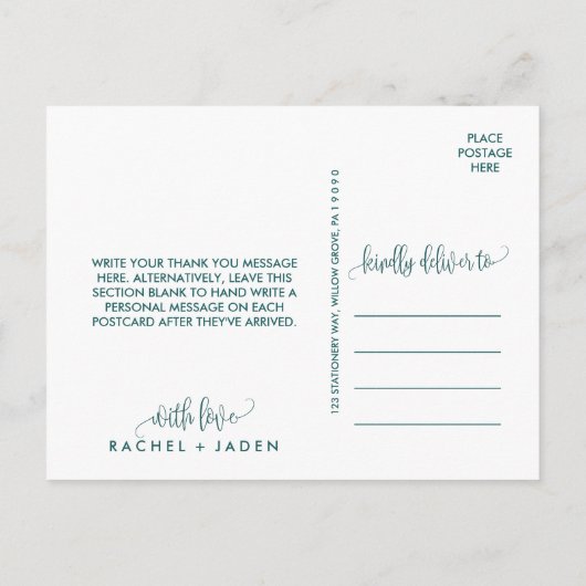 Gestreepte Gemstone | Mauve Bedankt Briefkaart (Achterkant)