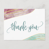 Gestreepte Gemstone | Mauve Bedankt Briefkaart (Voorkant)