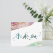 Gestreepte Gemstone | Mauve Bedankt Briefkaart (Staand voorkant)