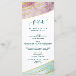 Gestreepte Gemstone | Mauve Dinner Menu Kaart