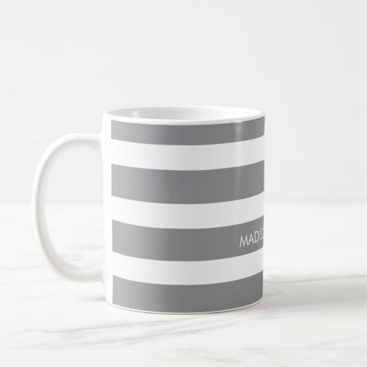 Gestreepte gepersonaliseerde koffie Mok (Links)