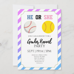 Gestreepte geslacht onthulling feest voor honkbal  kaart