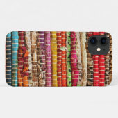 Gestreepte geweven stof rustieke look rood blauw b Case-Mate iPhone case (Achterkant (horizontaal))