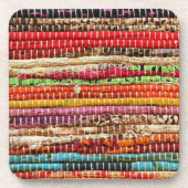 Gestreepte geweven stof weven look natuurlijk bier onderzetter (Voorkant)