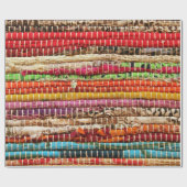 Gestreepte geweven stof weven look natuurlijk cadeaupapier (Vlak)