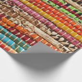 Gestreepte geweven stof weven look natuurlijk cadeaupapier (Hoek)