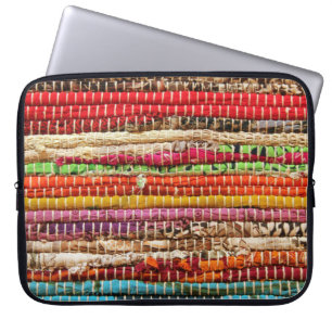 Gestreepte geweven stof weven look natuurlijk laptop sleeve