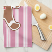 Gestreepte Gingerbread Boy Keukendoek Theedoek (Quarter Fold)