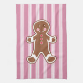 Gestreepte Gingerbread Boy Keukendoek Theedoek (Verticaal)