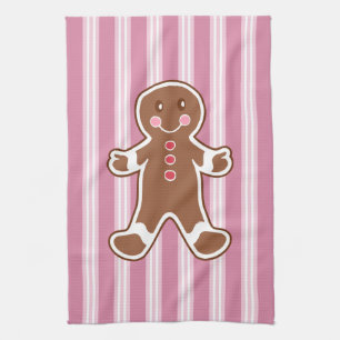 Gestreepte Gingerbread Boy Keukendoek Theedoek