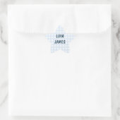 Gestreepte Gingham Baby Jongen Envelope Sticker (Tas)