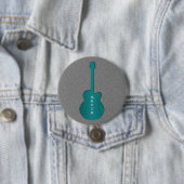 Gestreepte gitaar Button, Turquoise Ronde Button 7,6 Cm (In situ)