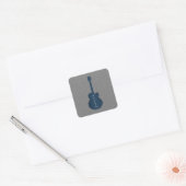 Gestreepte gitaarStickers, donkerblauw Vierkante Sticker (Envelop)
