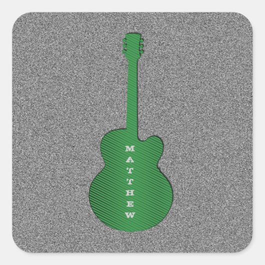 Gestreepte gitaarStickers, groen Vierkante Sticker (Voorkant)