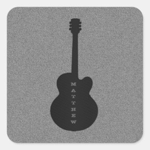 Gestreepte gitaarStickers, zwart Vierkante Sticker