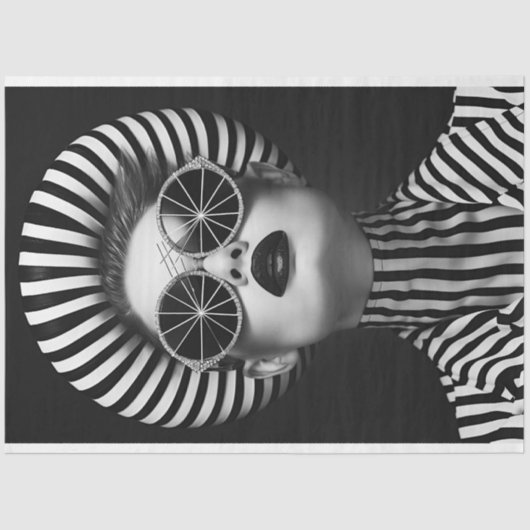 Gestreepte Glam Rock Star Decoupage Tissuepapier (Voorkant)