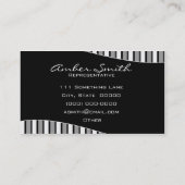 Gestreepte golf (zwart en wit) visitekaartje (Achterkant)