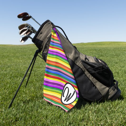 Gestreepte Golfaccessoires Gepersonaliseerde Kleur Golfhanddoek (Groen)