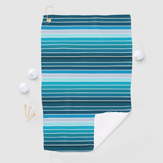 Gestreepte Golfaccessoires Persoonlijk Blauw Golfhanddoek (Insitu)