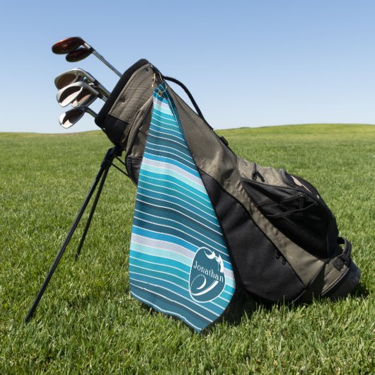 Gestreepte Golfaccessoires Persoonlijke Blauwe Golfhanddoek (Groen)