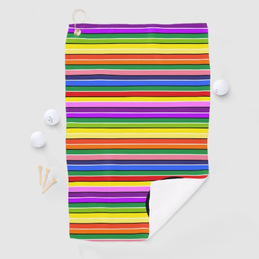Gestreepte Golfen Accessoires Gepersonaliseerd Kle Golfhanddoek (Insitu)