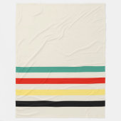 Gestreepte gooi van wit groen rood zwart geel fleece deken (Voorkant)