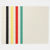 Gestreepte gooi van wit groen rood zwart geel fleece deken (Voorkant (Horizontaal))
