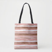 Gestreepte gouden glitter roze Canvas tas (Voorkant)