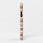 Gestreepte gouden glitter roze Case-Mate iPhone case (Achterkant/rechts)