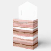 Gestreepte gouden glitter roze gunstboxen bedankdoosjes (Geopend)