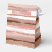 Gestreepte gouden glitter roze gunstboxen bedankdoosjes (Achterkant)