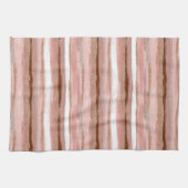Gestreepte gouden glitter roze keukenhanddoek (Horizontaal)