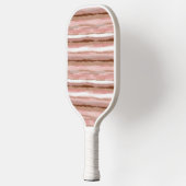 Gestreepte gouden glitter roze pickleball paddle (Links)