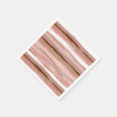 Gestreepte gouden glitter roze servetten (Hoek)
