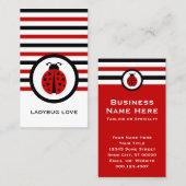 Gestreepte grafische Visitekaartje van Ladybug (Voorkant / Achterkant)