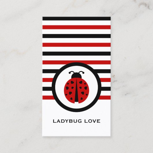 Gestreepte grafische Visitekaartje van Ladybug (Voorkant)