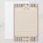 Gestreepte Great Dane Stationery Briefpapier (Voorkant / Achterkant)