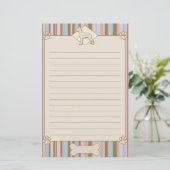 Gestreepte Great Dane Stationery Briefpapier (Staand voorkant)