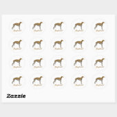 Gestreepte Greyhound  Ronde Sticker (Vel)