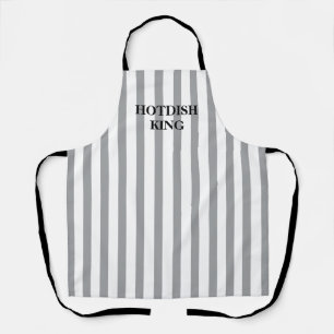 Gestreepte Grijs Hotdish King All-Over Print Schor Schort