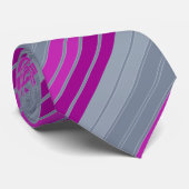 Gestreepte grijze paarse mode stropdas (Opgerold)
