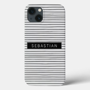 Gestreepte grijze witte patroon, speciaal aangepas Case-Mate iPhone case