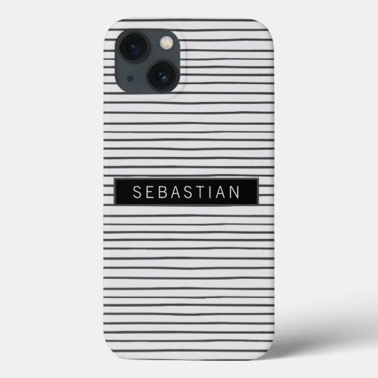 Gestreepte grijze witte patroon, speciaal aangepas Case-Mate iPhone case (Achterkant)