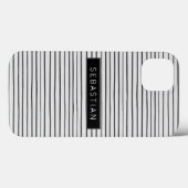 Gestreepte grijze witte patroon, speciaal aangepas Case-Mate iPhone case (Achterkant (horizontaal))