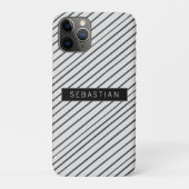Gestreepte grijze witte patroon, speciaal aangepas Case-Mate iPhone case (Achterkant)