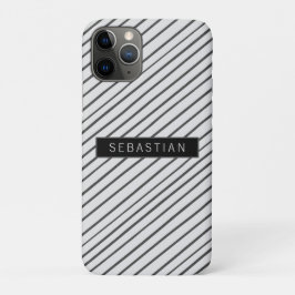 Gestreepte grijze witte patroon, speciaal aangepas Case-Mate iPhone case