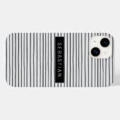 Gestreepte grijze witte patroon, speciaal aangepas Case-Mate iPhone case (Achterkant (horizontaal))