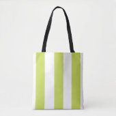 Gestreepte groene en witte Canvas tas (Voorkant)