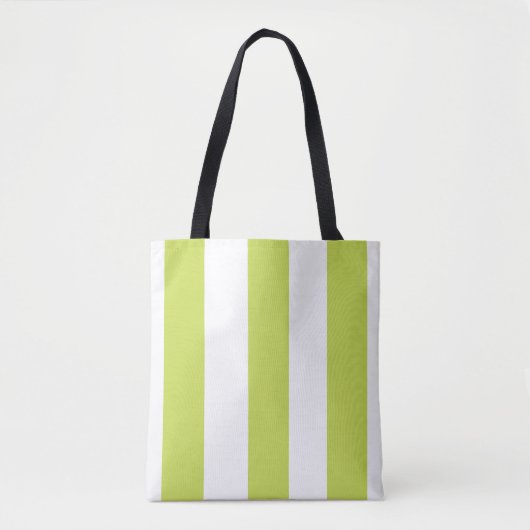 Gestreepte groene en witte Canvas tas (Voorkant)
